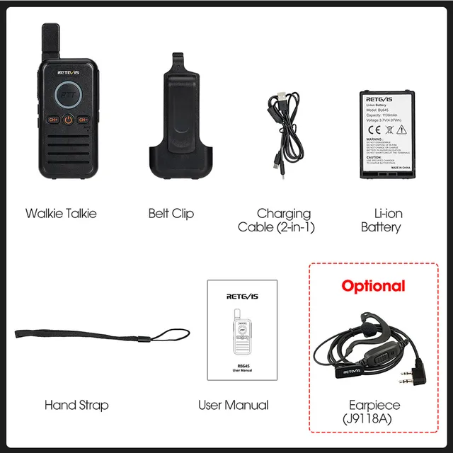 Retevis RT649 Walkie Talkie Professionali PMR446 - Impermeabili IP65, Ricaricabili, Con VOX E Torcia - Foto 6