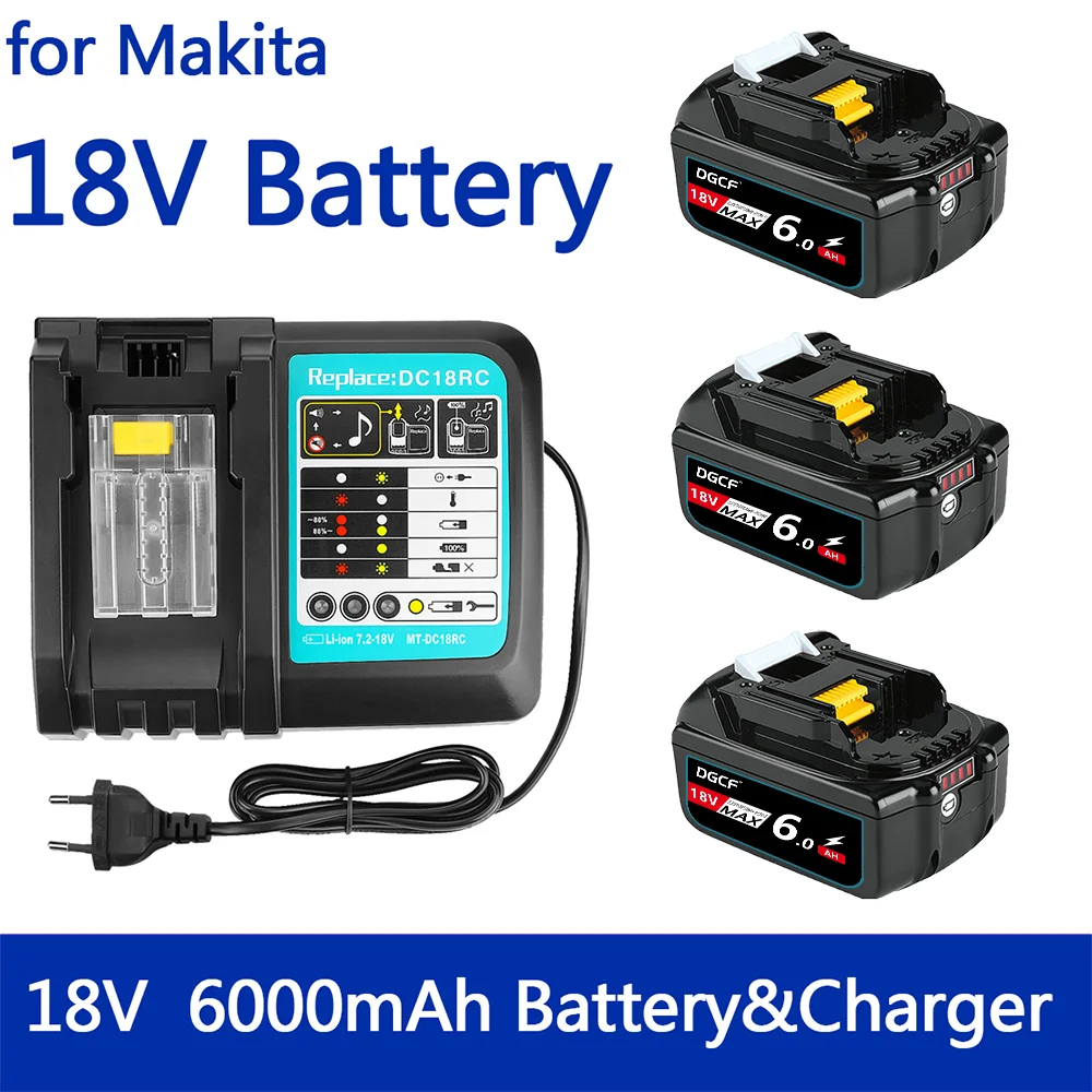 

Аккумулятор BL1850 6Ah 18 в для электроинструмента Makita, сменные перезаряжаемые аккумуляторы BL1860, BL1830, BL1860B, LXT, 1-3 шт.