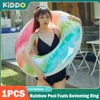 Rainbow Pool Foats Swimming Ring Adult Children Inflatable Pool Tube Giant Circle Thickened Float Water Fun Toy Swim Laps Gifts 1
