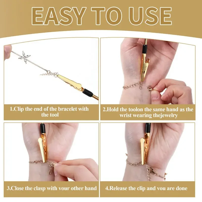 Elegant Metal Bracelet Helper Tool - Multi-Color Jewelry Wearing Aid