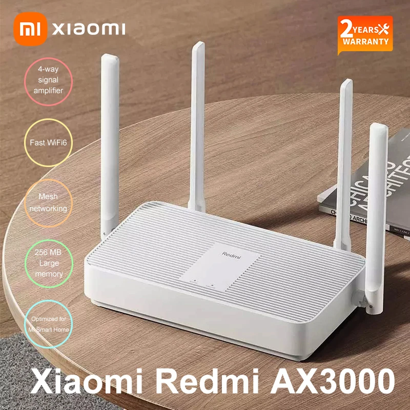 Xiaomi Redmi Ax3000 Wifi Router Gigabit Khuếch Đại Wifi 6 Tăng Cường Tín Hiệu Repeater Mở Rộng Vùng Vpn LƯỚI 5GHz Wifi Router cho Gia Đình