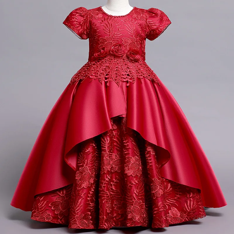 

Princess Birthday Party Dress for Kids 6 8 10 12 Year Girls Cocktail Wedding Dresses Luxury 2022 Long Ball Gowns Evening Frocks