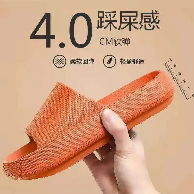 EVA Soft Colorful Sandals for Men and Women, Indoor Shower Shoes, Platform Heels, Outdoor, Summer Home, Cute Cloud Slides, Men