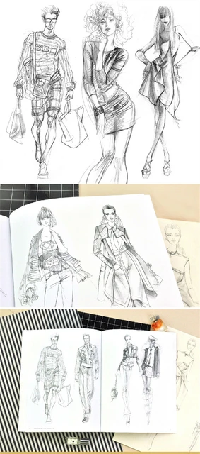 Fashion Clothing Sketching Skills Tutorial Book Human Body Dynamics Sketch  Book Self-study Clothing Drawing Design