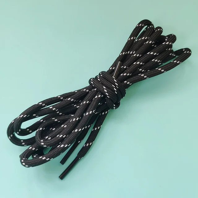 High Quality 120cm Round Black White Sholeaces Sneakers High-top Canvas Basketball White Shoe Strings Laces Accessories 5