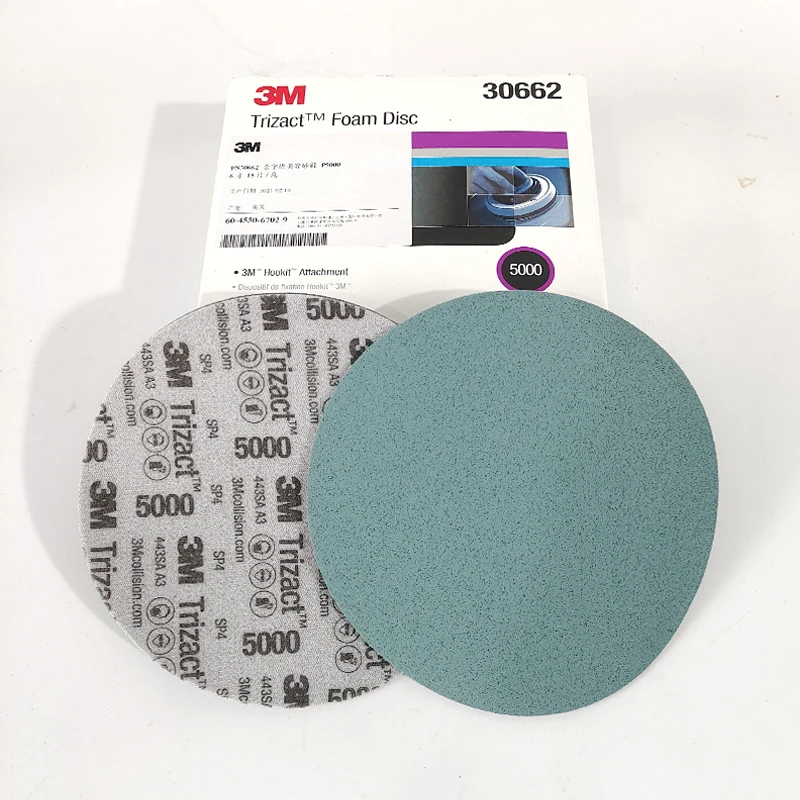 3M 30662 Trizact 폼 디스크 피라미드 사포 6 인치 152mm 자동차 연마 플로킹 디스크 미세 연마 5000 그릿 연마재
