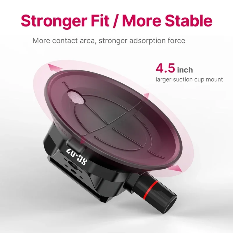 Ulanzi Car Phone Action Camera Holder Hand Pump Suction Cup 360° Adjustable 1/4" 3/8" For GoPro Insta360 DJI Action Smart Phone 3
