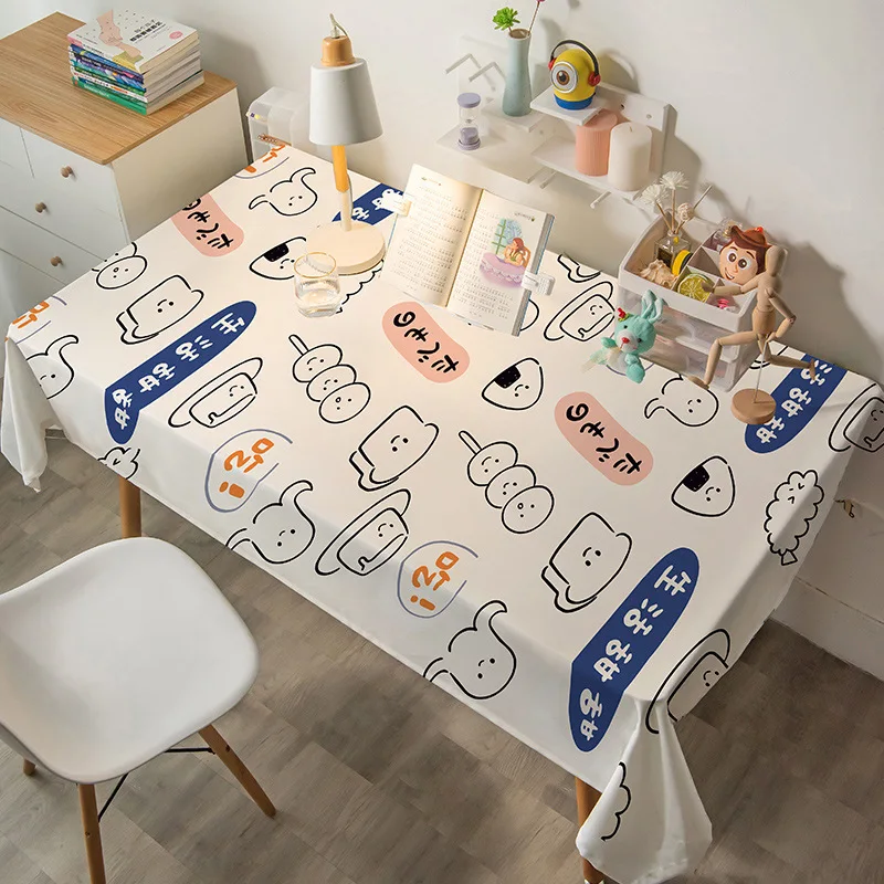 

40019 Non slip Nordic minimalist PVC tablecloth, waterproof and oil resistant tablecloth, ins tea table cloth, yarn fabric,