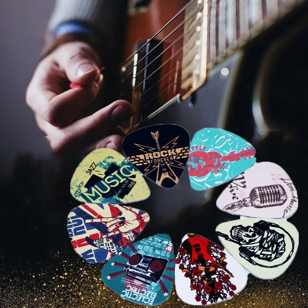 Folk Pattern Rock Electric Gestures Acoustic Guitar Picks Shrapnel Celluloid Plectrums