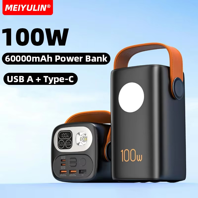 Fast Charging PD100W Power Bank 60000mAh Large Capacity USB C External Spare Battery Charger For IPhone 16 Xiaomi Samsung Laptop