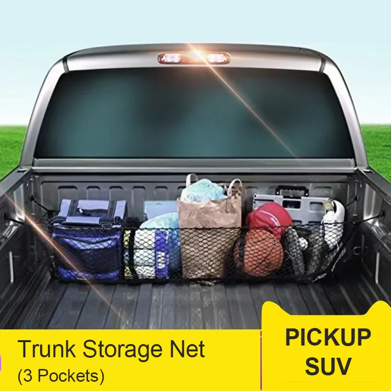 3 ou 4 poches filet de chargement extensible coffre rangement organisateur  filet porte-bagages robuste avec kit de montage pour SUV camionnette Van -  AliExpress