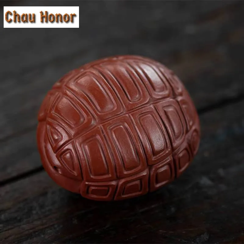 Creativity Yixing Raw Ore Dahongpao Purple Clay Tea Pet Tortoise Shell Ornaments Handmade Sculpture Tea Table Accessories Gifts