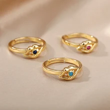 

Gothic Vintage Evil Eye Rings for Women Men Gold Copper Lucky Turkish Eye Ring Femme Boho Jewelry Party Wedding Gift Bague