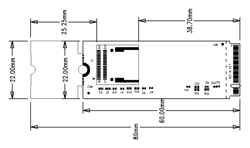 M.2 PCIe 4.0 auf SlimSAS SFF-8654 x4 Adapter (2280) ---XIC 24SL mit SFF-8654 4i auf U.2 NVMe-Kabel – Detail 1