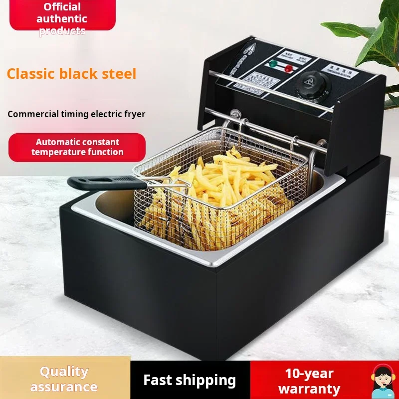 Electric fryer Thickened fryer Timing function Large capacity stainless steel fried chicken ribs fried string deep-fried dough s 4