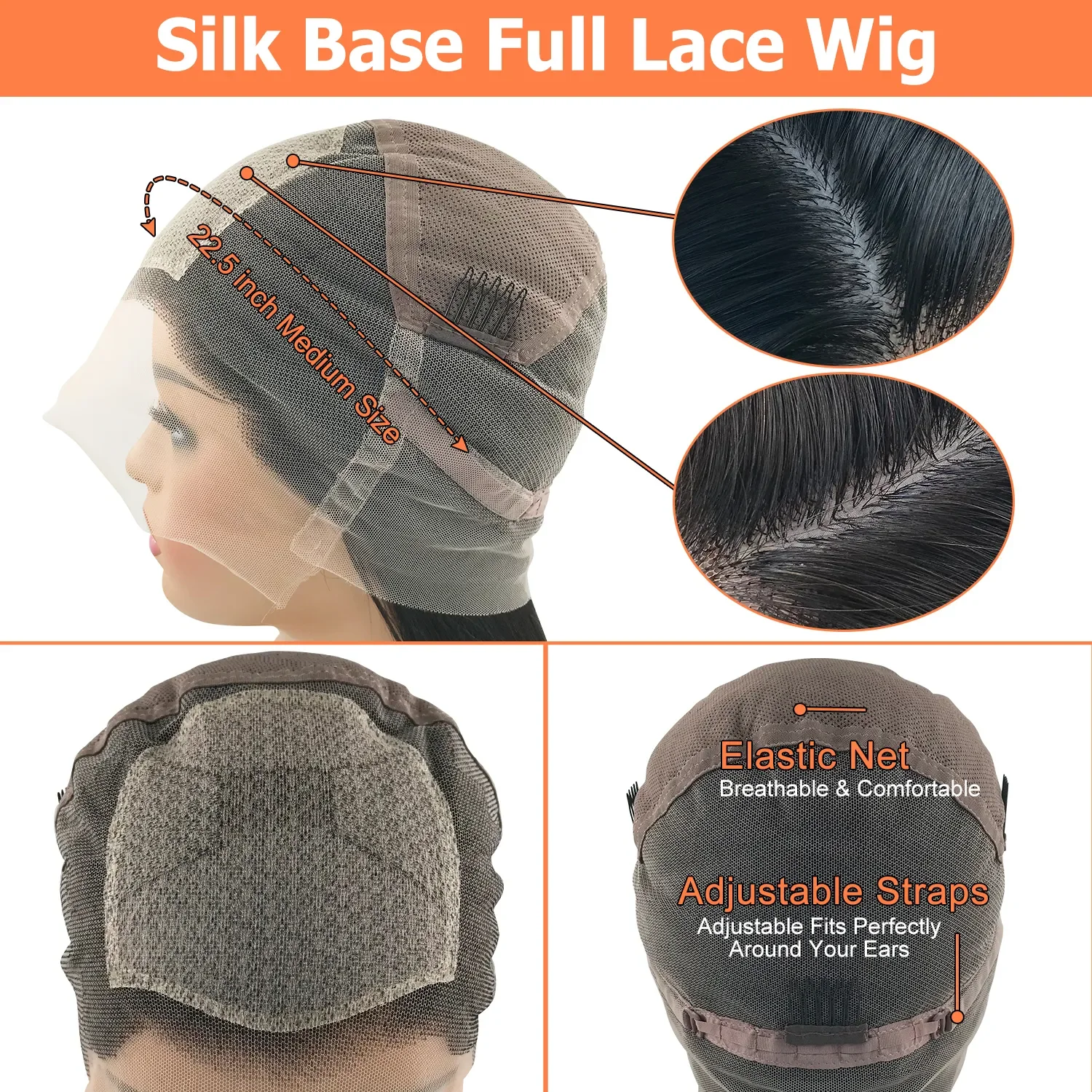 Silk Base Full Lace Wigs Human Hair 613 Honey Blonde Full Lace