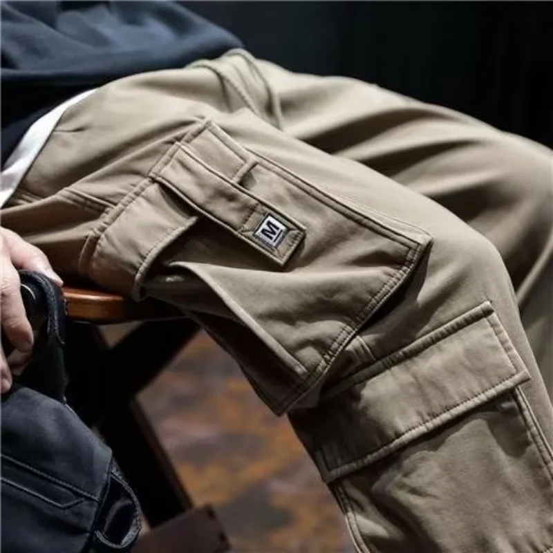 Casual pants men's cropped pants winter workwear fashionable pocket
