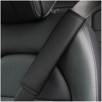 Embossed PU Leather Car Seat Belt Shoulder Cover - 1PC 1
