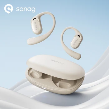 Sanag Z66 오픈 이어 이어폰, 공기 전도 헤드폰, 무선 블루투스 5.3, TWS 헤드셋, 게이머 스포츠 이어 후크, 게이밍 이어버드