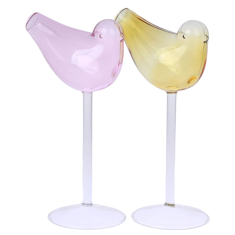 Bird Cocktail Cup Bird Cup Transparent Bird-shaped Cocktail Lead-Free Elevated Wine Glass Bird-shaped Glass BarDrinkware 1Pc