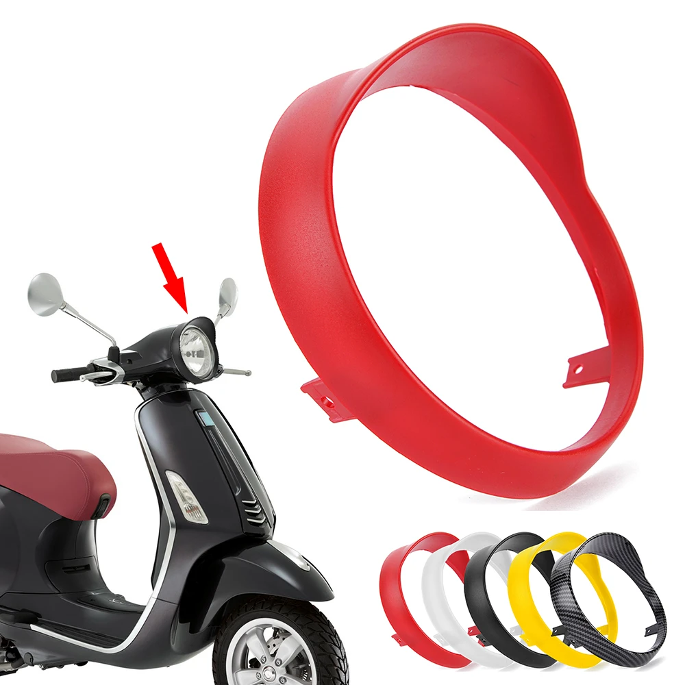 Motorrad Frontscheinwerfer Lünette Zierring Visier Stil Scheinwerfer Lichtabdeckung für Vespa Primavera Spring 125 150 2014–2021