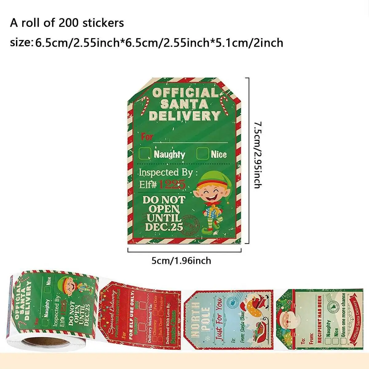 200 sheets Christmas Decor Stickers Snowman Gnome Elk Santa Claus Xmas Tree Stickers DIY Gift Bags Boxes Decoration Paper Labels