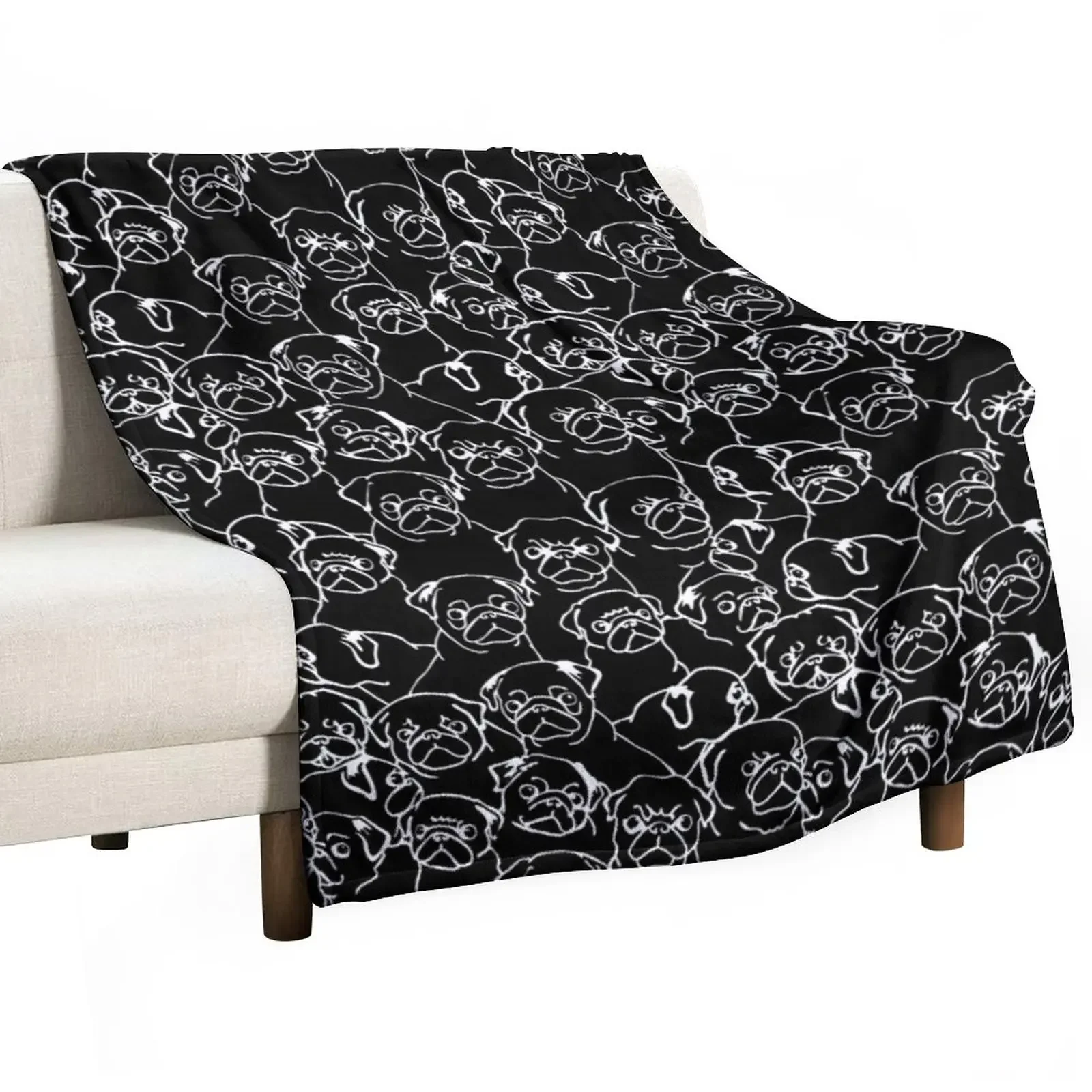 

Oh Black Pugs Throw Blanket Vintage Luxury St decorative Blankets
