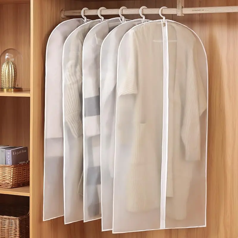 1-20pcs 교수형 방진 의류 커버 웨딩 드레스 정장 코트 옷장 옷장 의류 보관을위한 세탁 가능한 옷 가방