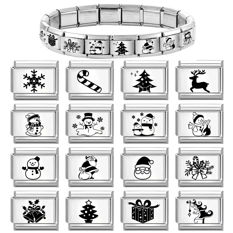 Italian Charm Links Stainless Steel Bracelet Fashion Jewelry