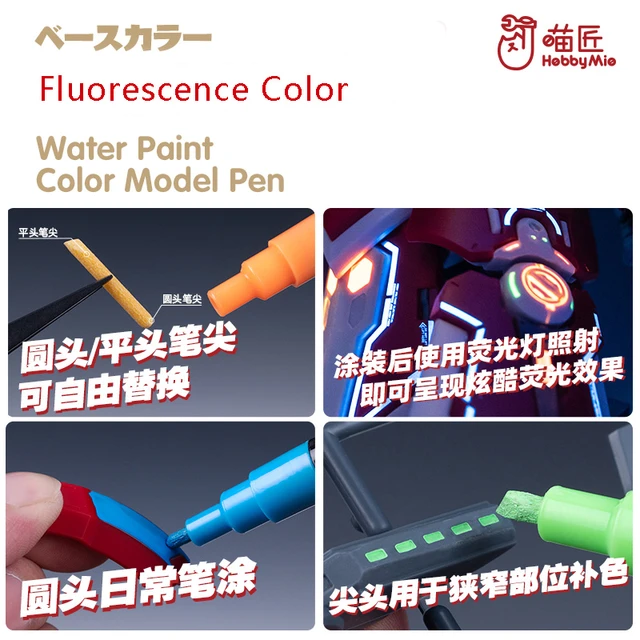 Fluorescent Color Liquid Paint Eco- Friendly Water-Based 18ML Model Panel  Line Coloring Tool Diorama Kit