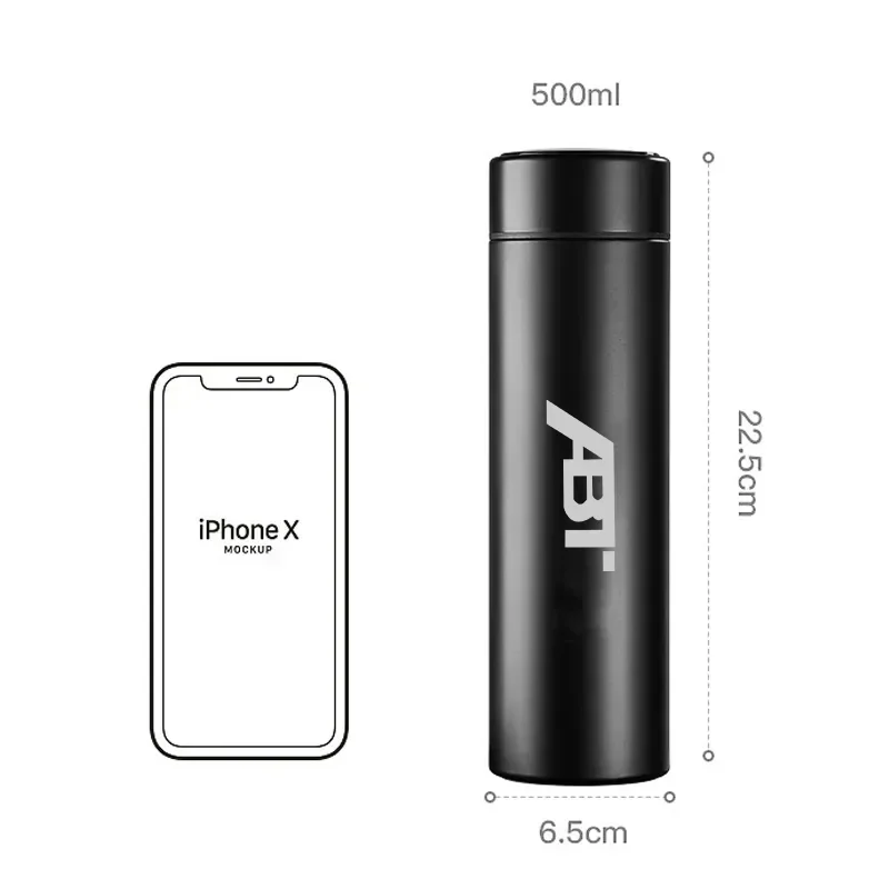 지능형 온도 디스플레이 물병, 단열 진공 보온병, 아우디 ABT Q3 Q5 Q7 A1 A3 A4 A5 A6 A7 TT RS, 500ml