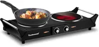 1800W Double Infrared Ceramic Electric Stove for Cooking, Dual Control Cooktop Burners Compatible for All Cookwares 1