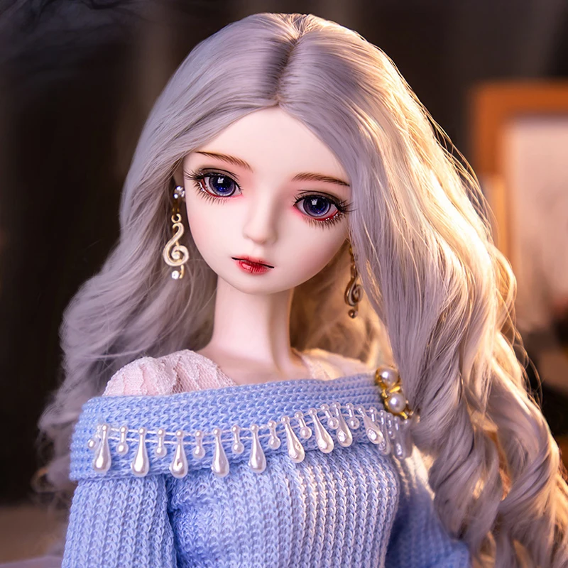 Handmade BJD 1/3 Doll Full Set  60CM Lifelike Fashion City Girl with Glass Eye Collectible Ball Jointed Dolls Gift Toys for Girl