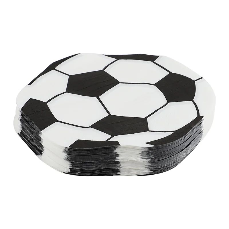 20–100 Stück Fußballförmige Servietten, Fußball-Party-Einweggeschirr für Kinder, Jungen, Sport, Geburtstagsparty, Tischdekoration, Zubehör – Detail 13