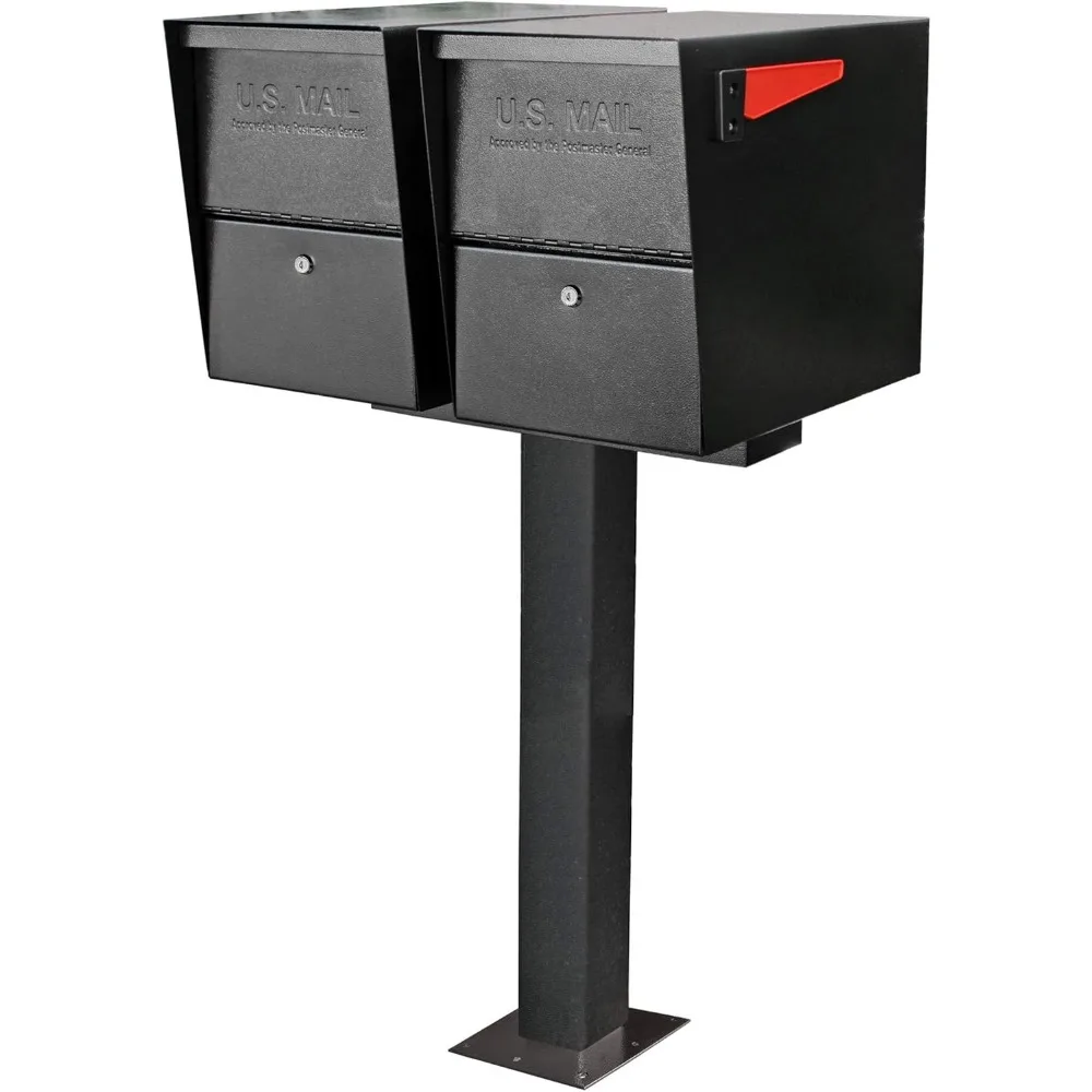 7206 Package Master Curbside Locking Security Mailbox Black,Medium & 7144 Box Bar for Two Applications, 2 Mailbox Spreader