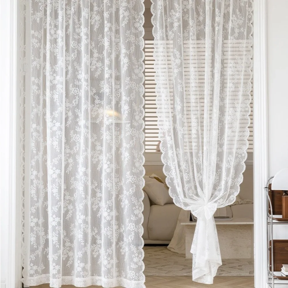 Romantic Embroidery Floral Lace Curtain 1