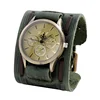 Relogio Masculi Retro Big Wide Genuine Leather Strap Watch Men Punk  Quartz Cuff Watch Wristwatches Bracelet Unusual Wrist Watch 4
