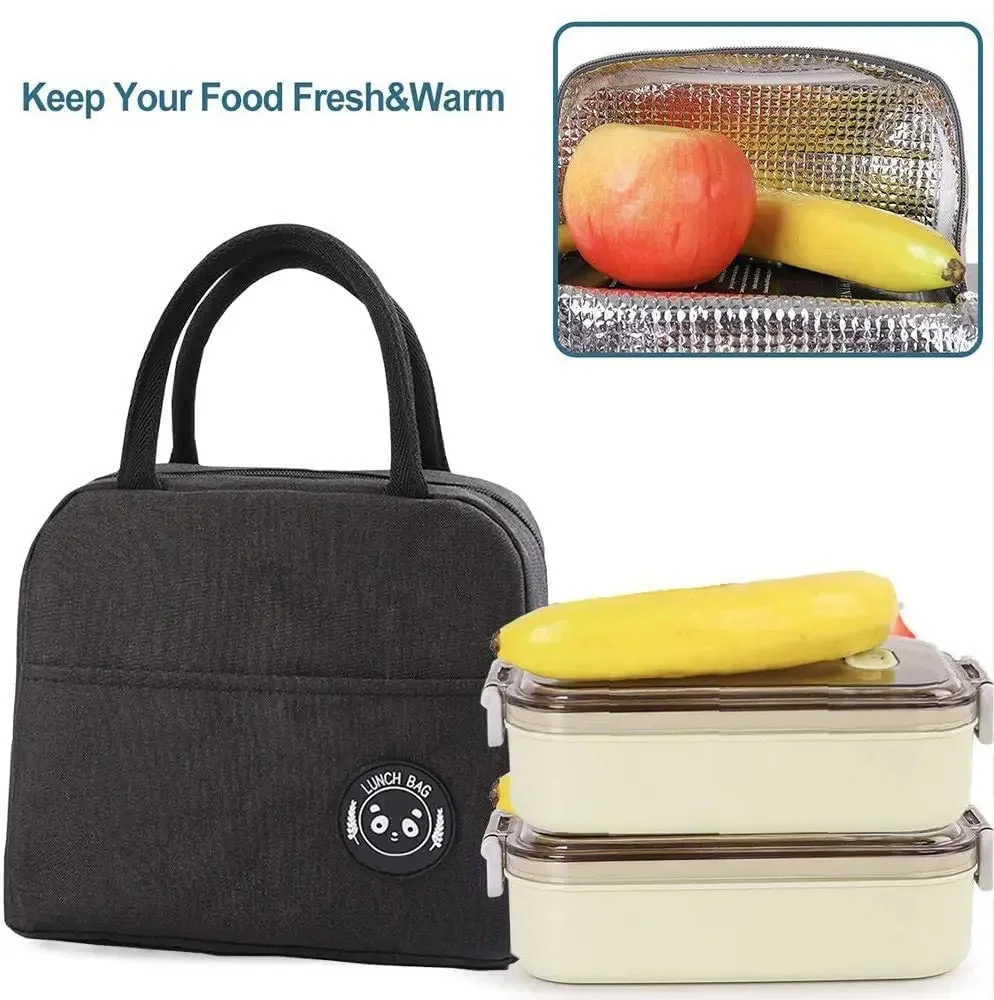 Travel Insulated Box Lunch Box Picnic Portable Lunch Bag Cooler Tote Hangbag Graphic Letter Pattern Thermal Food Container