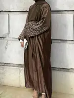 Ramadan ouvert Abaya Damen dubaï luxe Islam musulman modeste Kimono robes africaines pour les femmes Kebaya caftan Robe Musulman 4