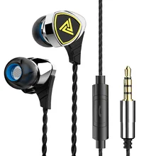 

QKZ SK1 metal dynamic earphone in-ear zinc alloy mobile phone earphone with wheat heavy bass sports earplugs