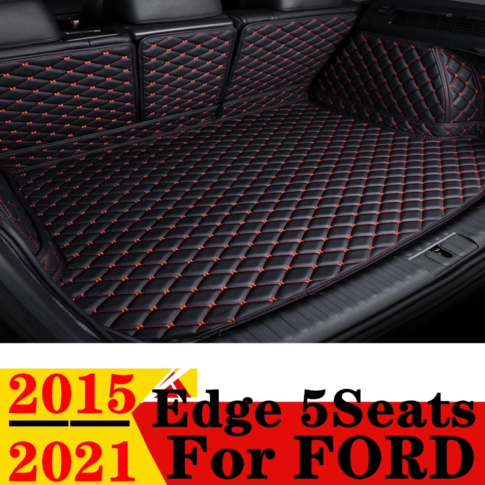 

Car Trunk Mat For FORD Edge 5Seats 2021 2020 2019 2018 2017 2016 2015 Rear Cargo Cover Carpet Liner Tail Parts Boot Luggage Pad