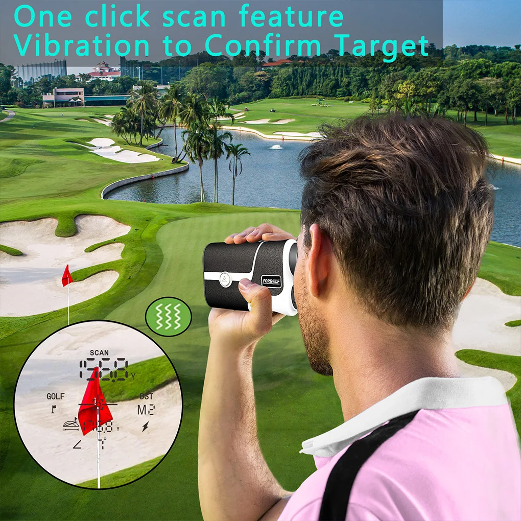 Golf Laser Rangefinder Outdoor Hunting Rechargeable 7X Magnification RangeFinder  With Slope Golf Accessories