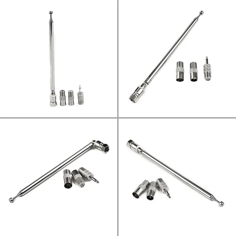 Antenna Radio Aerial Adapter Extendable Thread Design HiFi AV Receiver W 3 Antenna + Adapters Portable Aktisch