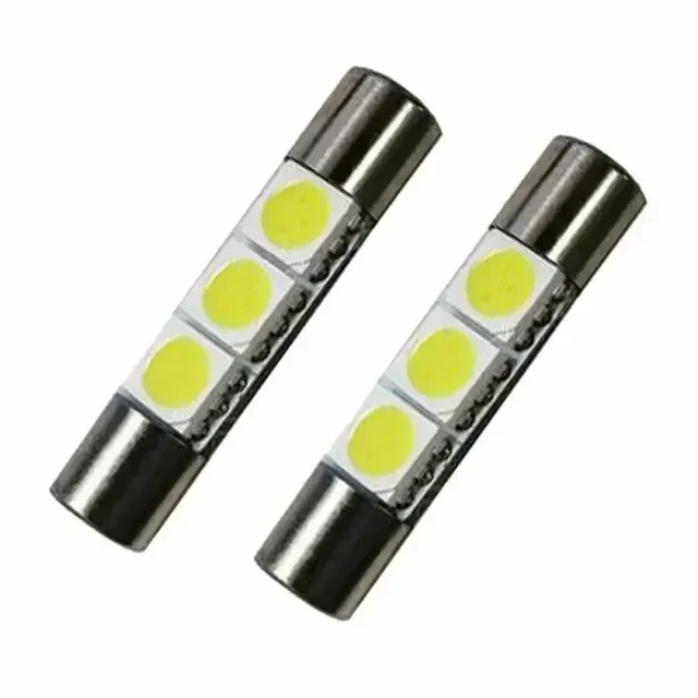 6Pcs Super Bright Xenon White 5050 3-SMD 6641 6614F LED Bulb Sun Visor Mirror Fuse Lights Auto Replacement Lamps Accessories 4