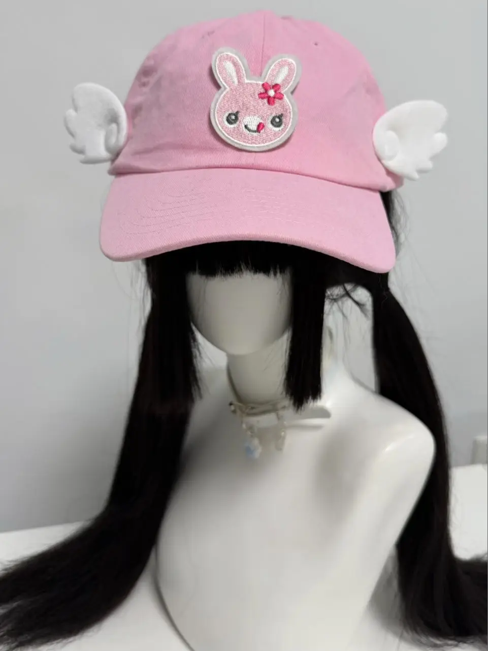 Japanese Cartoon Embroidery Angel Wings Patchwork Baseball Cap For Women Sweet Girl Pink Peaked Cap Y2k Accessories Hats Baseball Cap Women Hat