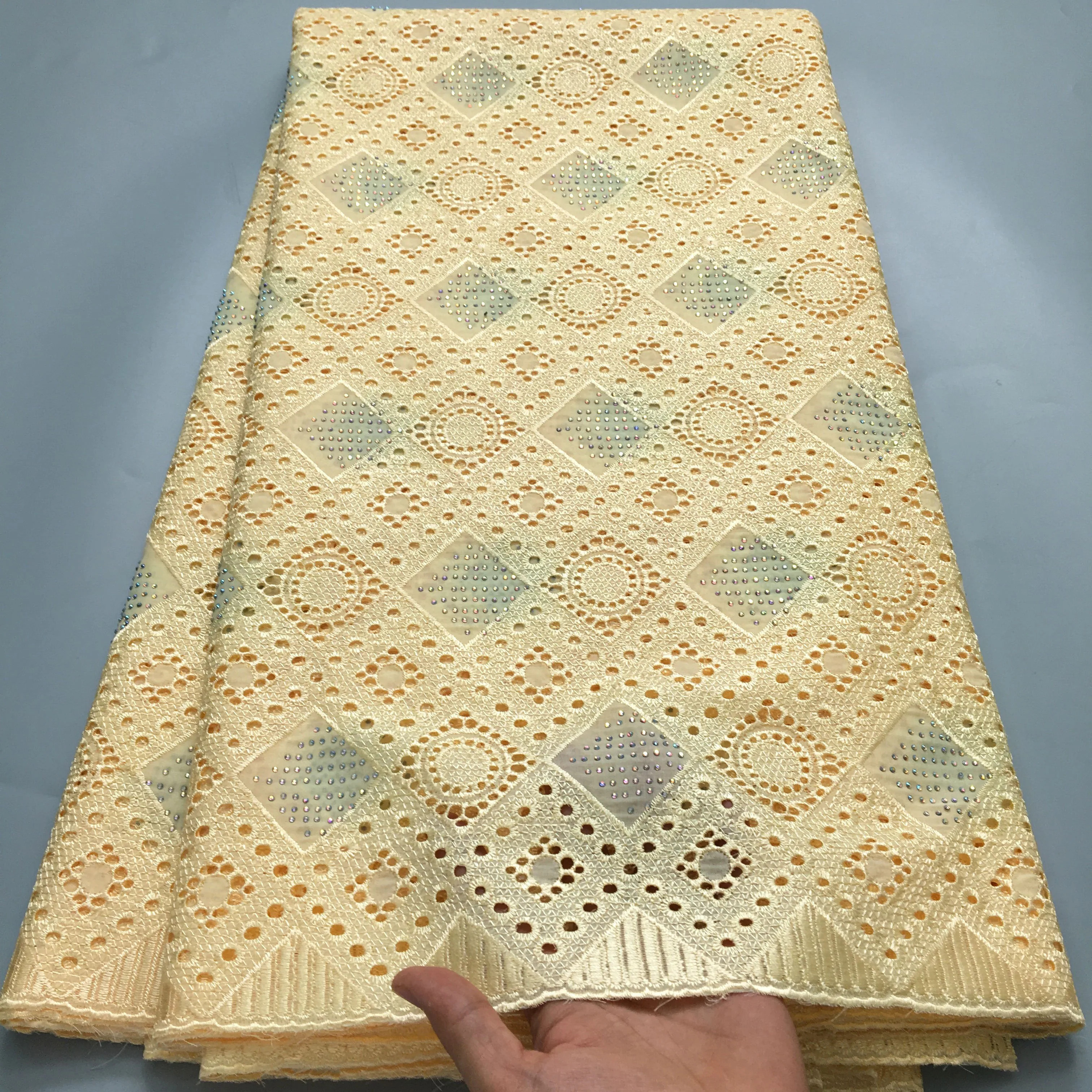 5 Yards Cotton Voile Lace Fabric White Swiss Voile Lace Nigerian Cotton for Women Dress
