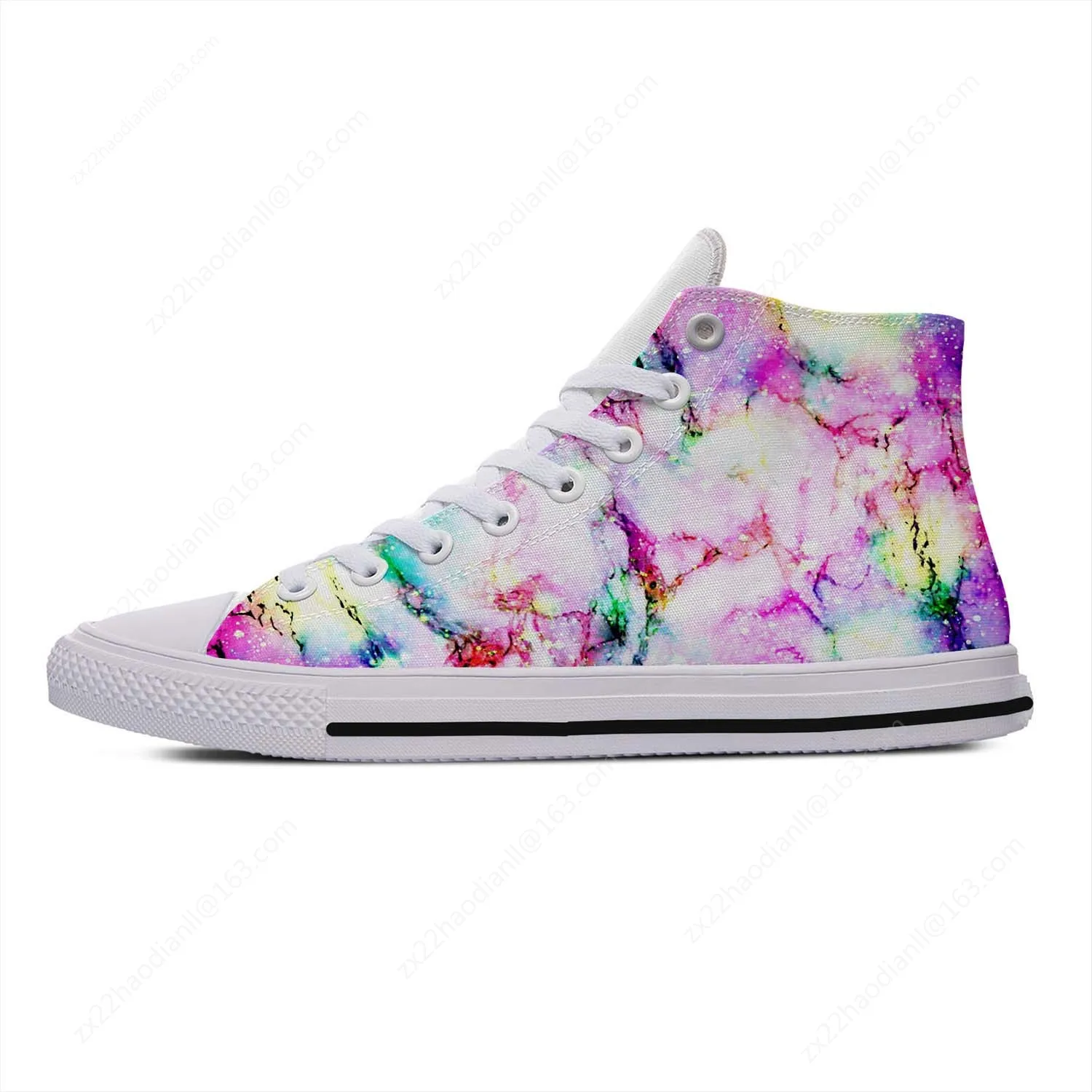 Colorful Marble High Top Sneakers Mens Womens Teenager Funny Fashion Casual Shoes Canvas Running Shoes 3D Print Lightweight shoe