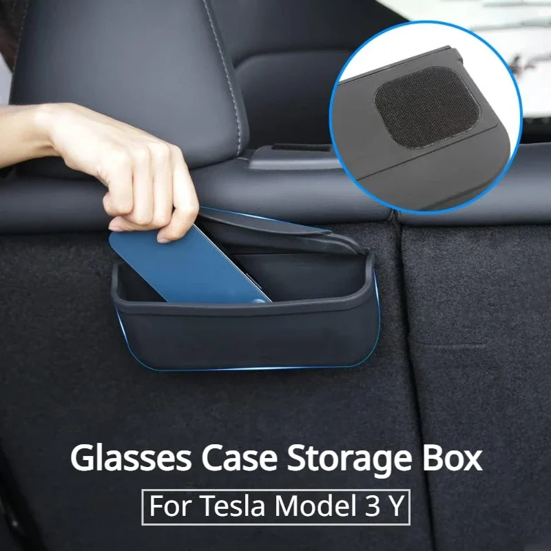 

Glasses Case for Tesla Model 3 Y Sticky TPE Sunglasses Coin Storage Box Silicon Stickable Eyeglasses Organizer Car Accessories