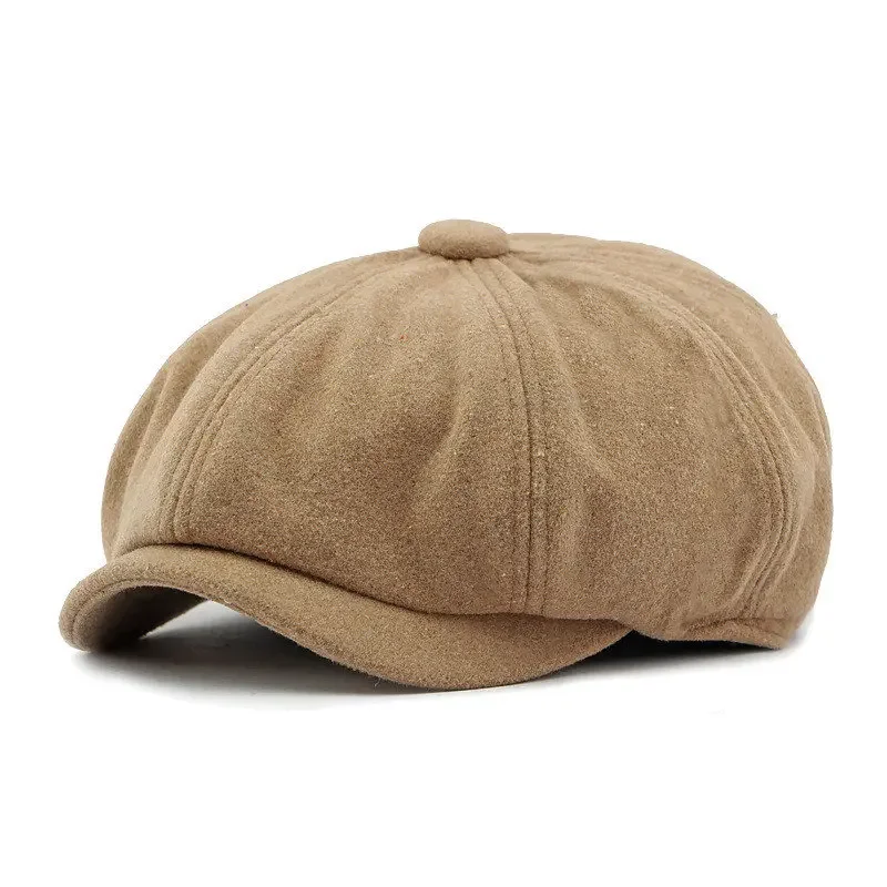 Autumn and Winter Polyester Solid Newsboy Caps Flat Peaked Cap Men and Women 163 newsboy cap newsboy hat