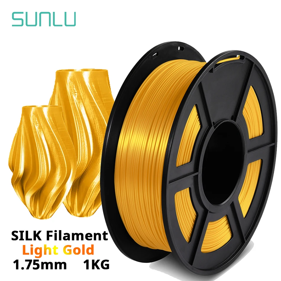 SUNLU jedwab PLA 3D Filament 1.75MM 1KG blisko efektu jedwabna tekstura bez bąbelków, ekologiczny, biodegradowalny, bezwonny, niski skurcz